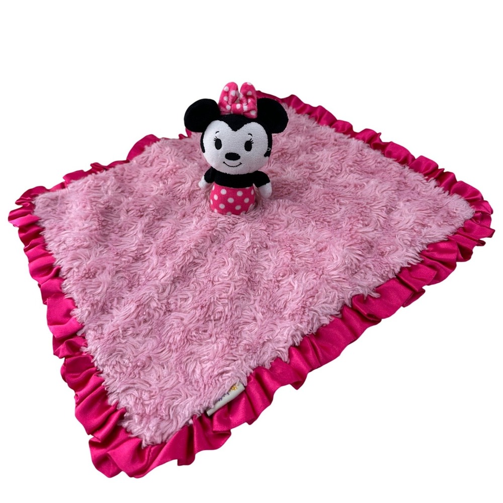 Disney Hallmark Itty Bittys Minnie Mouse Plush Baby Lovey Security Blanket Satin